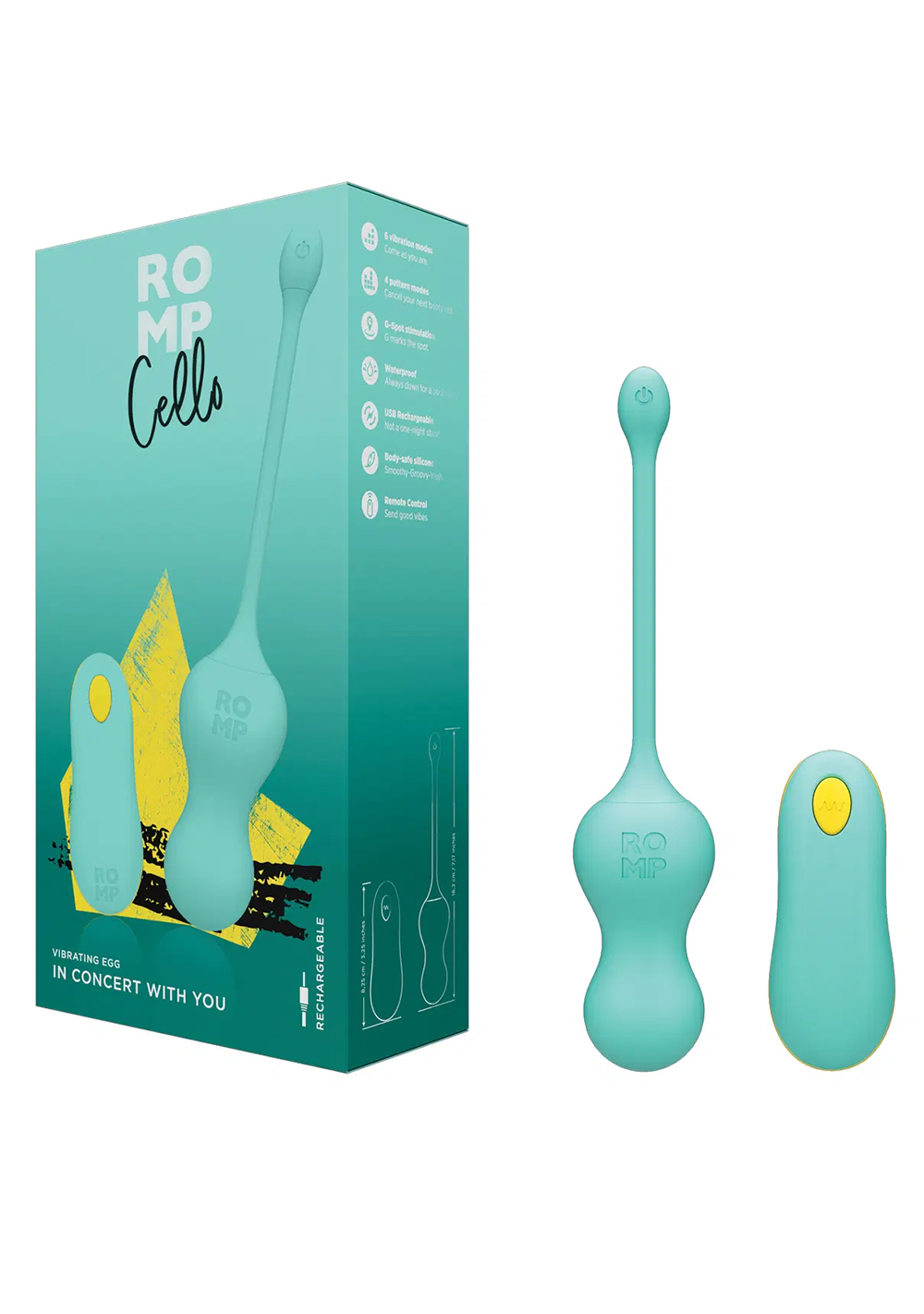 ROMP Cello Remote Control G-Spot Vibrating Egg ROMP Cello Remote Control G-Spot Vibrating Egg -Cal Exotics Shop