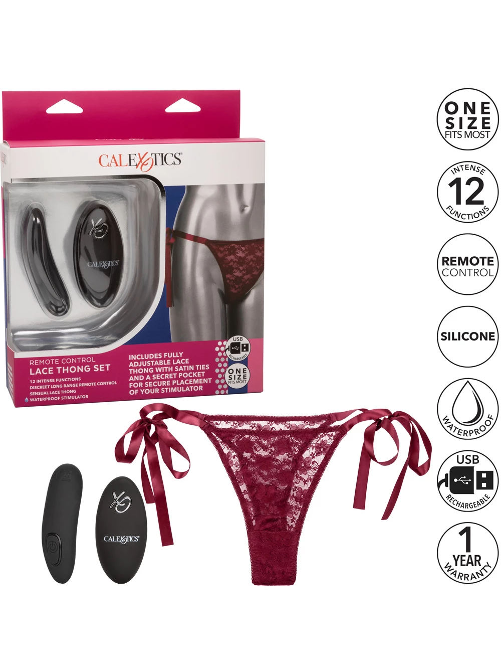 Cal Exotics Remote Control Vibrating Lace Thong Set - Image 2